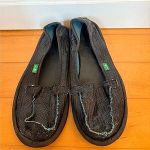 Sanuk Black Loafers with sequins